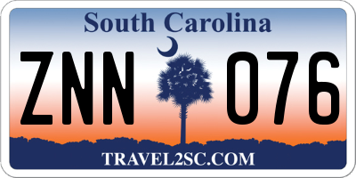 SC license plate ZNN076