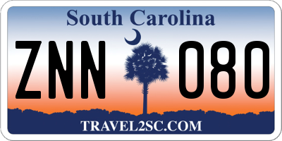 SC license plate ZNN080