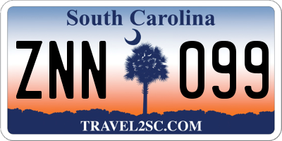 SC license plate ZNN099