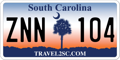 SC license plate ZNN104