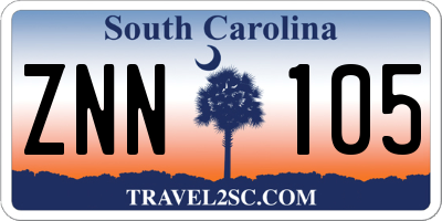 SC license plate ZNN105