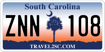 SC license plate ZNN108