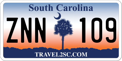SC license plate ZNN109