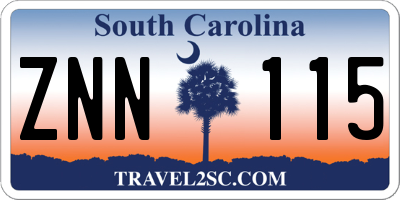 SC license plate ZNN115