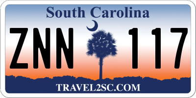 SC license plate ZNN117