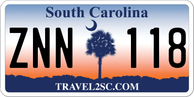 SC license plate ZNN118