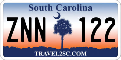 SC license plate ZNN122