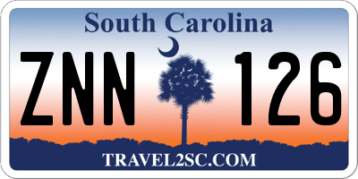 SC license plate ZNN126
