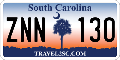 SC license plate ZNN130