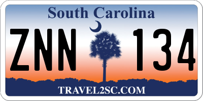 SC license plate ZNN134
