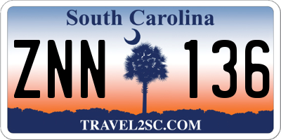 SC license plate ZNN136