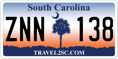 SC license plate ZNN138