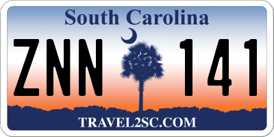 SC license plate ZNN141