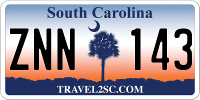 SC license plate ZNN143
