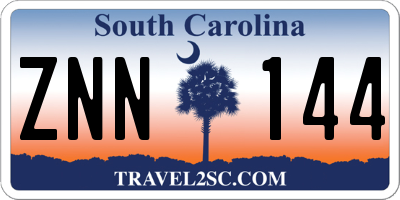 SC license plate ZNN144