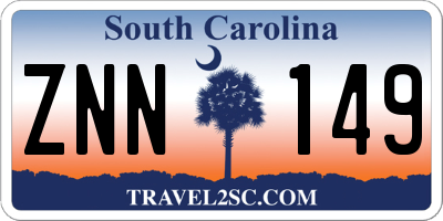 SC license plate ZNN149