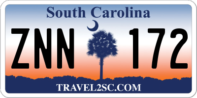 SC license plate ZNN172