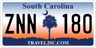 SC license plate ZNN180