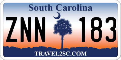 SC license plate ZNN183