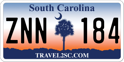 SC license plate ZNN184