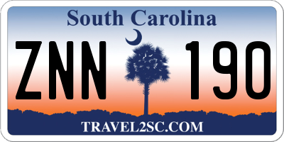 SC license plate ZNN190