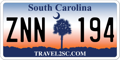 SC license plate ZNN194