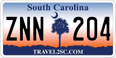 SC license plate ZNN204