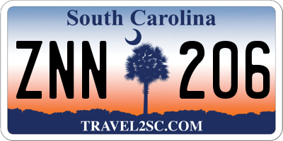 SC license plate ZNN206