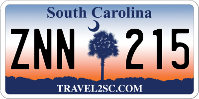 SC license plate ZNN215