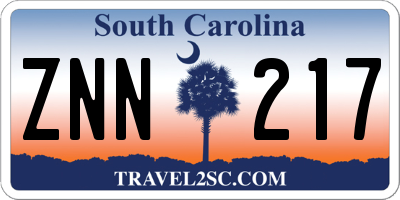 SC license plate ZNN217