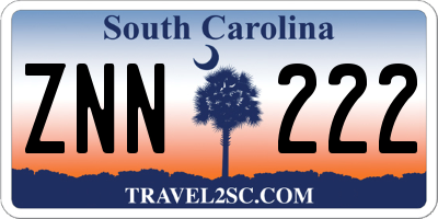 SC license plate ZNN222