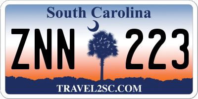 SC license plate ZNN223
