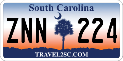 SC license plate ZNN224