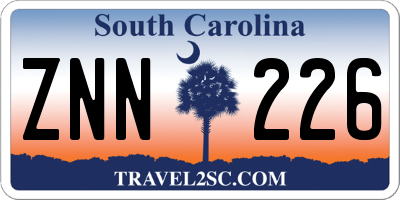 SC license plate ZNN226
