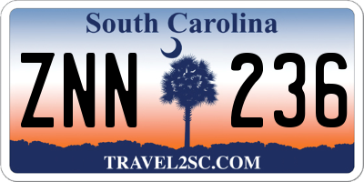 SC license plate ZNN236