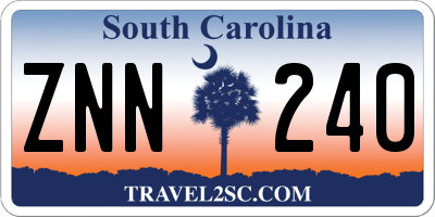 SC license plate ZNN240