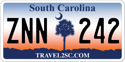 SC license plate ZNN242