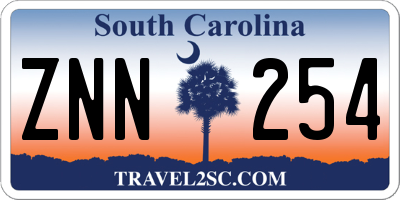 SC license plate ZNN254