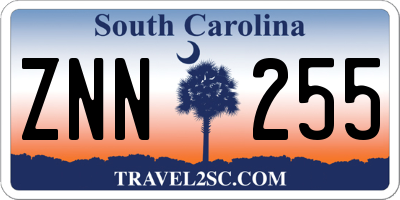SC license plate ZNN255