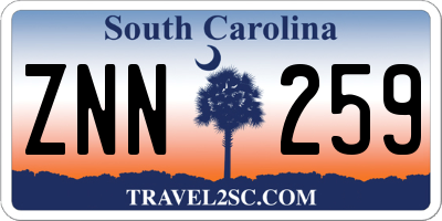 SC license plate ZNN259