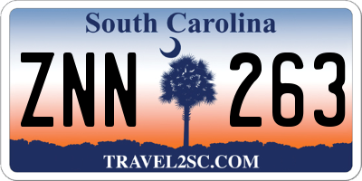 SC license plate ZNN263