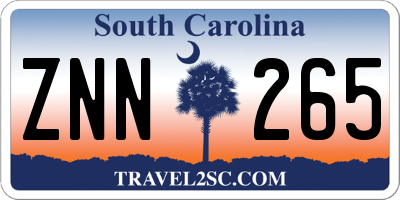 SC license plate ZNN265