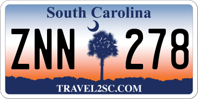 SC license plate ZNN278