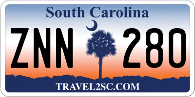 SC license plate ZNN280
