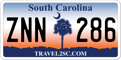 SC license plate ZNN286