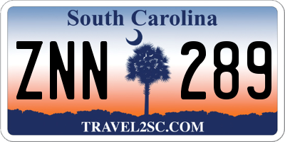 SC license plate ZNN289