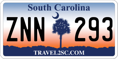SC license plate ZNN293