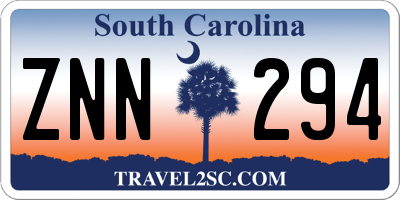 SC license plate ZNN294