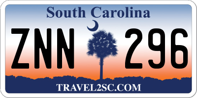 SC license plate ZNN296