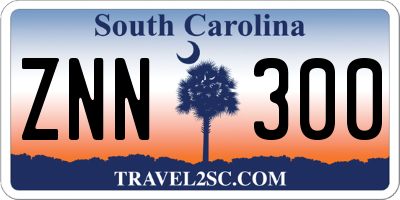 SC license plate ZNN300